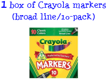 1 box of Crayola markers - broad line - 10 pack
