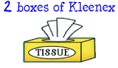 2 boxes of Kleenex