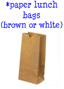 paper lunch bags (brown or white)