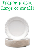 paper plates (large or small)