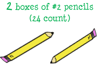 2 boxes of number 2 pencils (24 count)