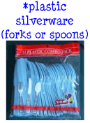 plastic silverware (forks or spoons)
