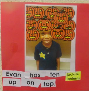 Evan has ten jack-o-lanterns up on top