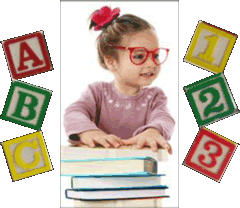 Picture of little girl with books