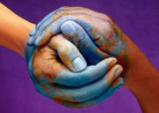 Two hands shaping the world