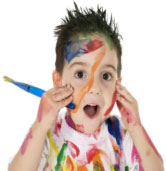 Image: Student with paint on his face